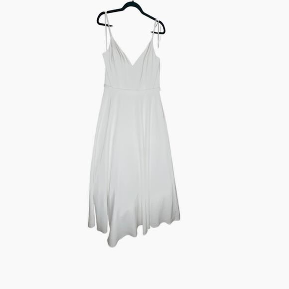 Mac Duggal Ivory Classic Bride Taffeta Ballgown V-neck A-Line Gown sz 12 - Picture 11 of 15